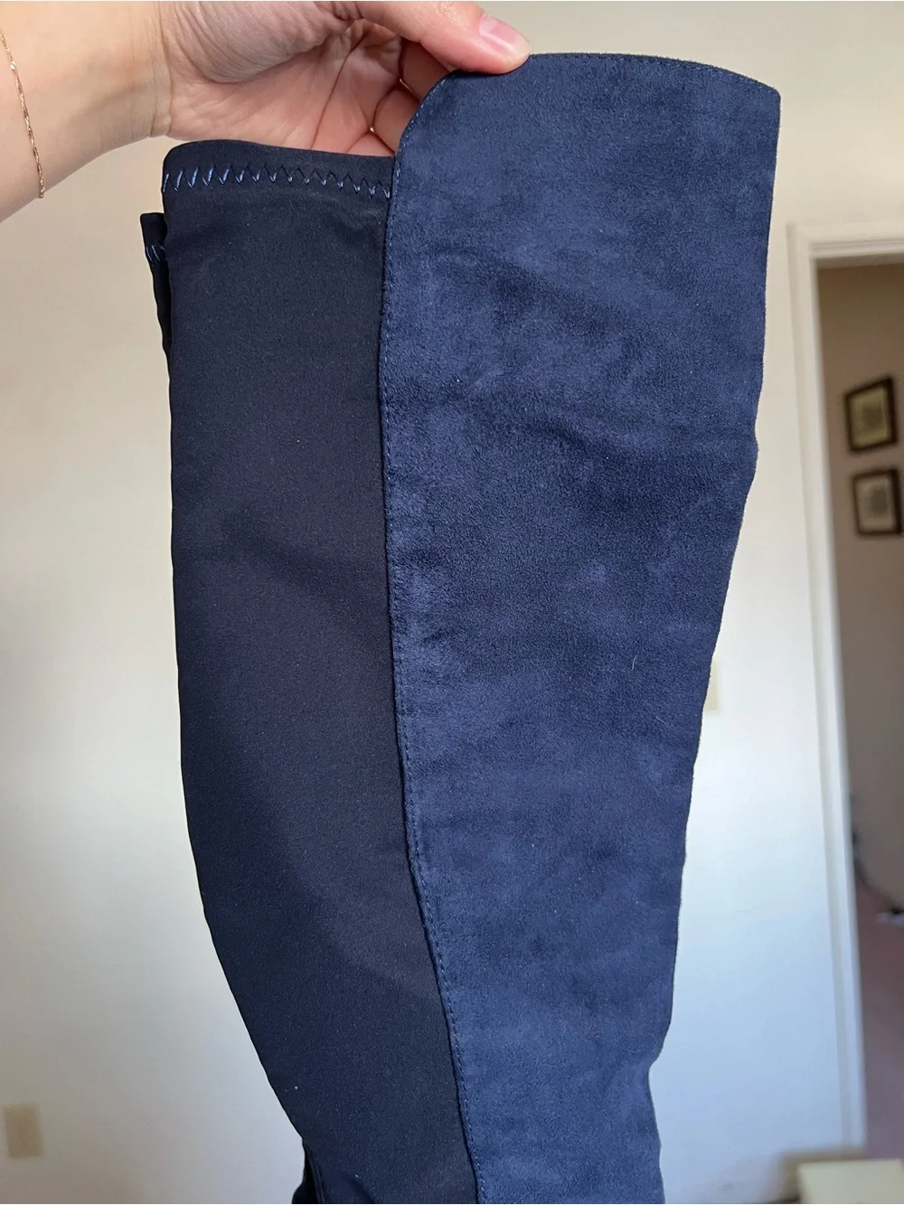 Unisa Navy Over-the-Knee Suede Boots